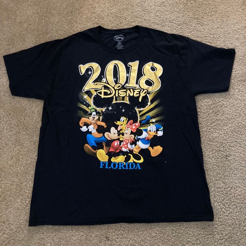 Mens Disney 2018 Gold Black and Blue Florida Tee Size XL